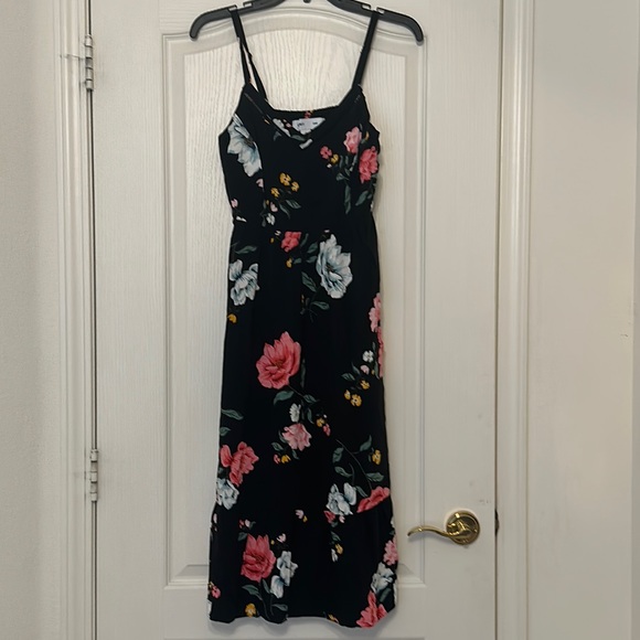 Old Navy Black Floral Sun Dress - Picture 1 of 5